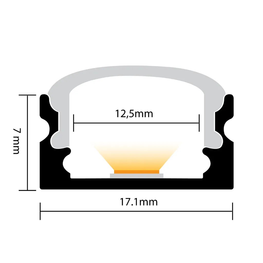 109020 - 2 m Led Profile Surface Black-Ldp 3