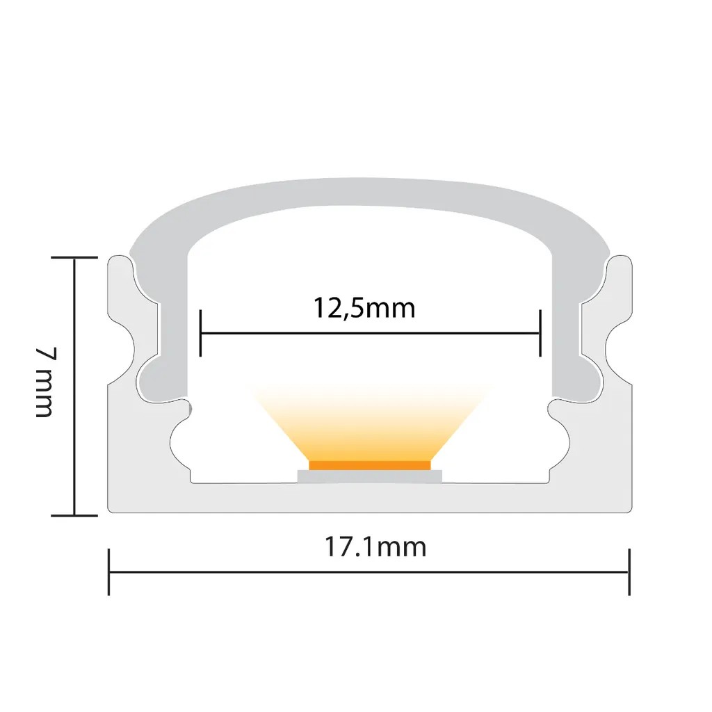 109023 - 2 m Led Profile Surface White Alu-Ldp 3
