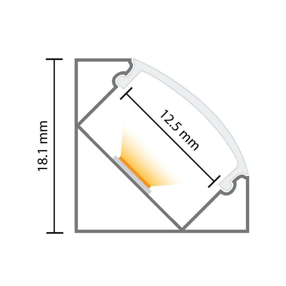 109026 - 2 m Led Profile Corner Alu-Ldp 3
