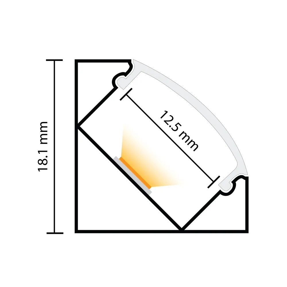 109029 - 2 m Led Profile Corner Black-Ldp 3