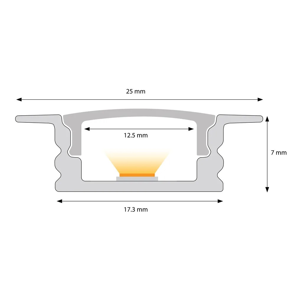 109035 - 1 m Led Profile Recessed White-Ldp 3
