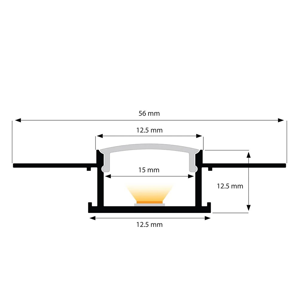 109036 - 2 m Led Profile Inbouw Gyproc Alu-Ldp 3