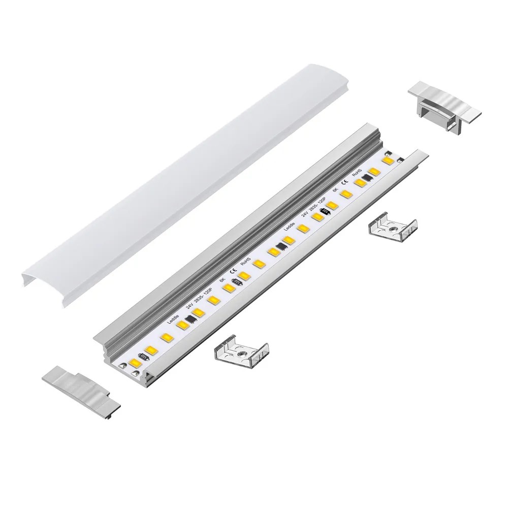 109071-1 m Led Profile Alu Recessed 1-Ldp 2