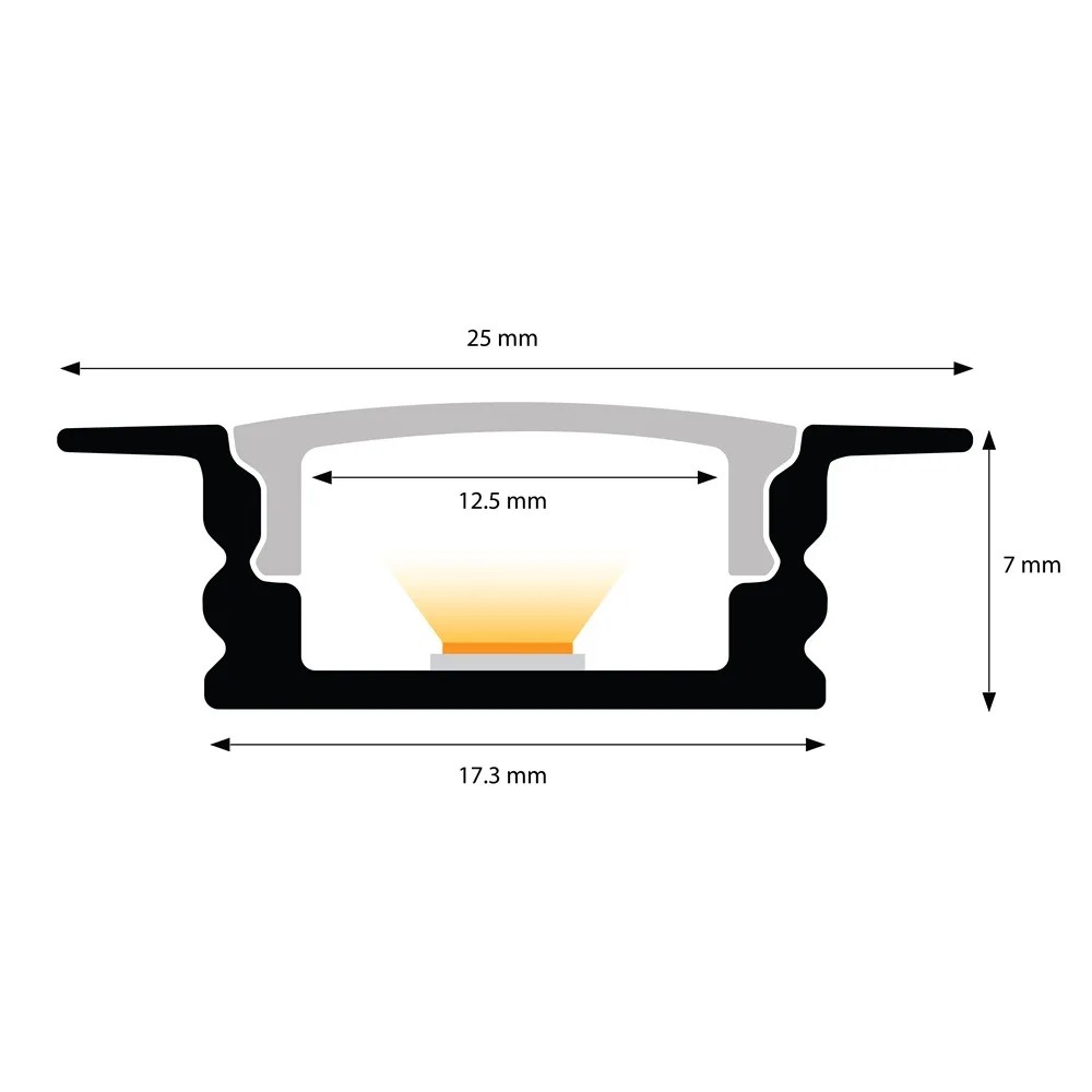 109072-2 m Led Profile Recessed 1 Black-Ldp 3