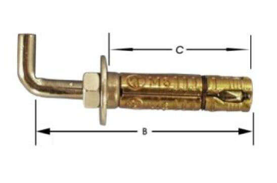 2 Keilbouten met Krambout M5x50 mm