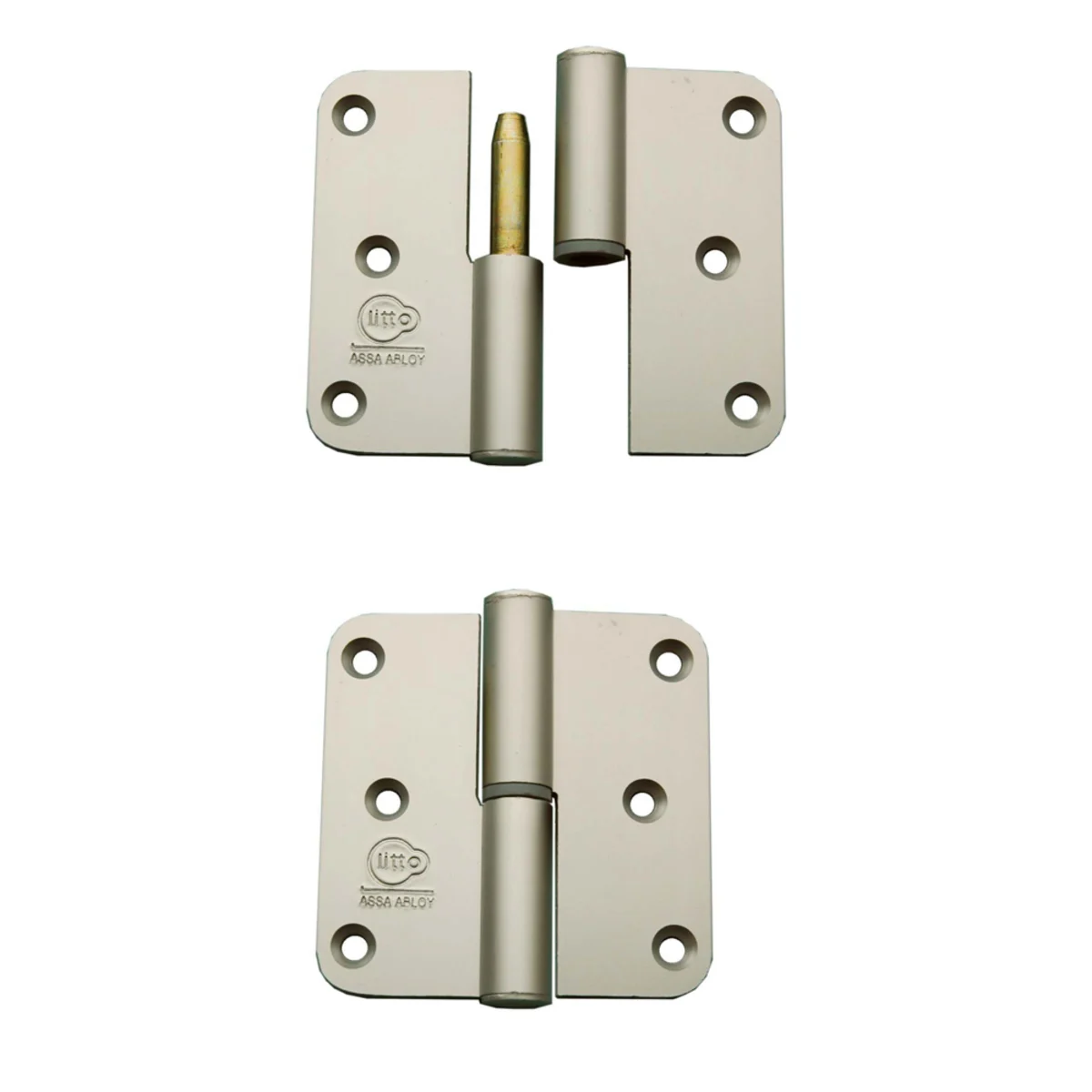 3 Paumel, Alu, Afgerond, Zwart Recht 80 mm Rvs + Schroeven