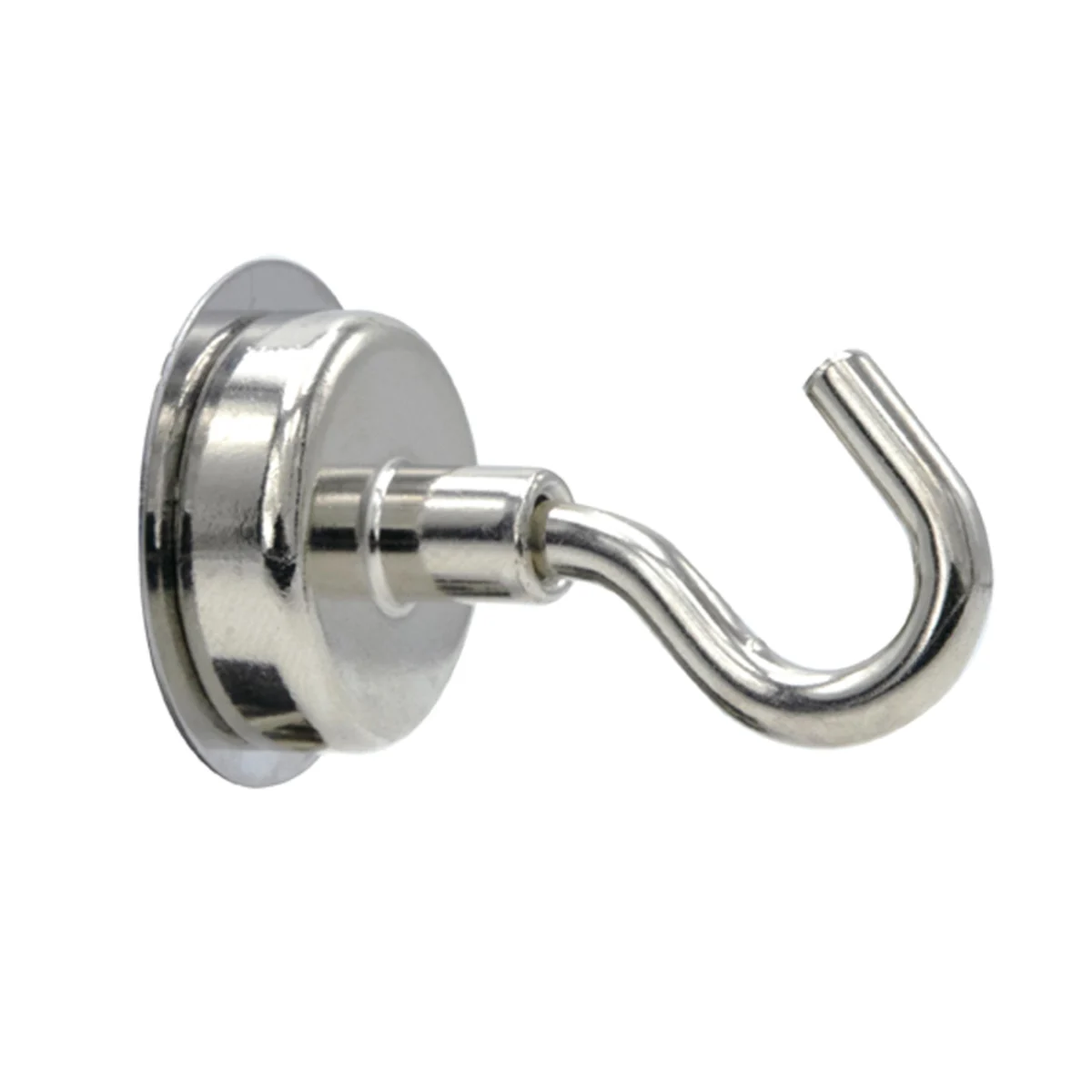 4 Neodymium Magneethaken Zilverkl.+plaat