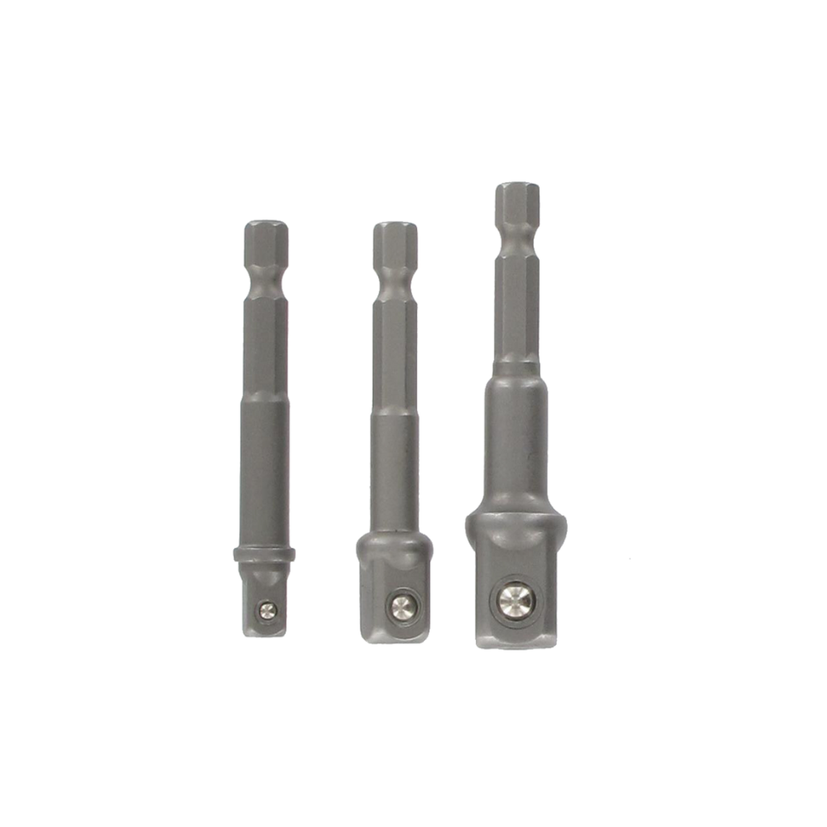 Adapterset voor Doppen 3dlg 1/4+3/8+1/2 2