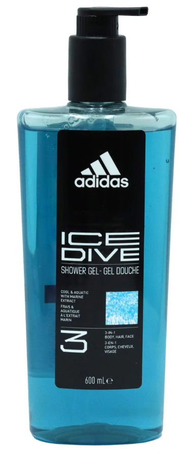 Adidas Douche Gel met Pomp 600 ml Ice Dive
