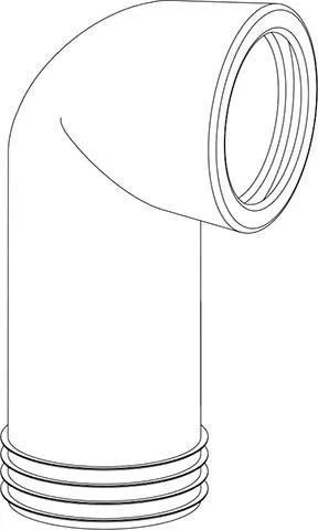 Afvoerbocht No 301a L=65mm, Wit 2