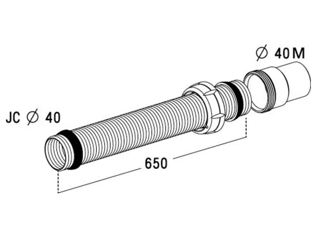 Afvoerflexibel 32mmx650 3