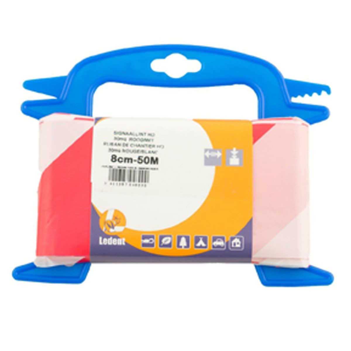 Afzet Lint Rood/wit 80 mm 50 m