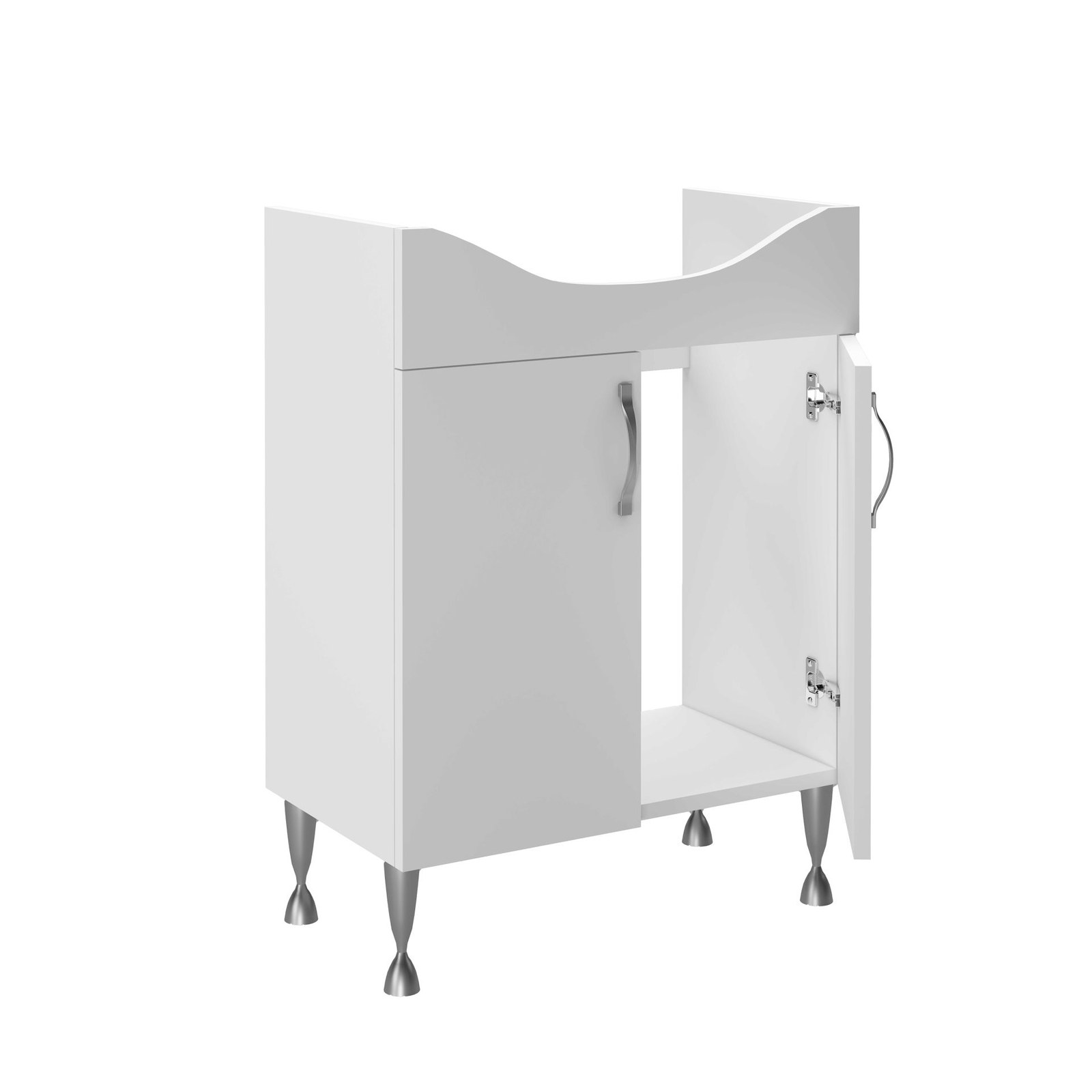 Aleco Badmeubel Wit 65 cm Onderkast Wastafel en Spiegel 2