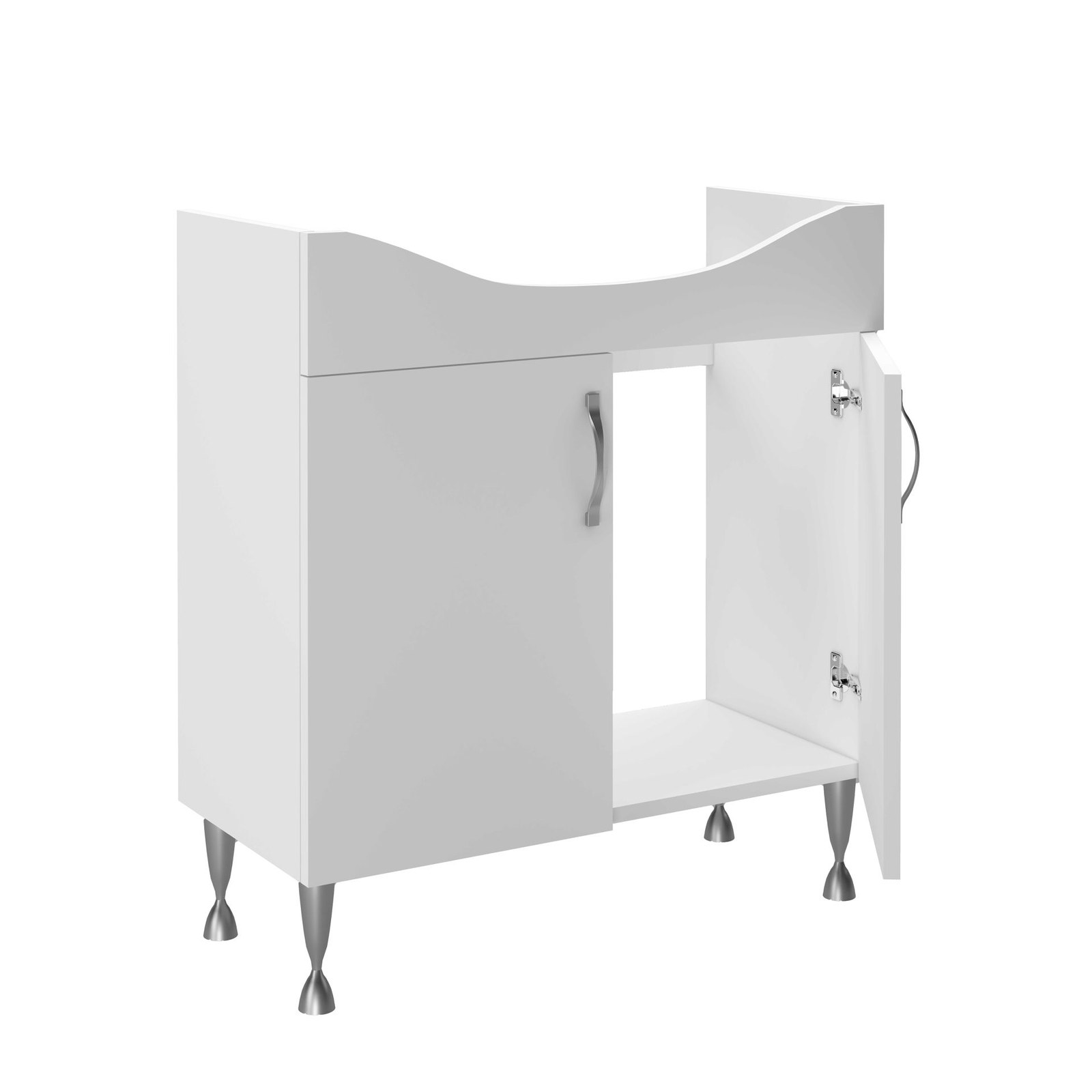 Aleco Badmeubel Wit 80 cm Onderkast Wastafel en Spiegel 2