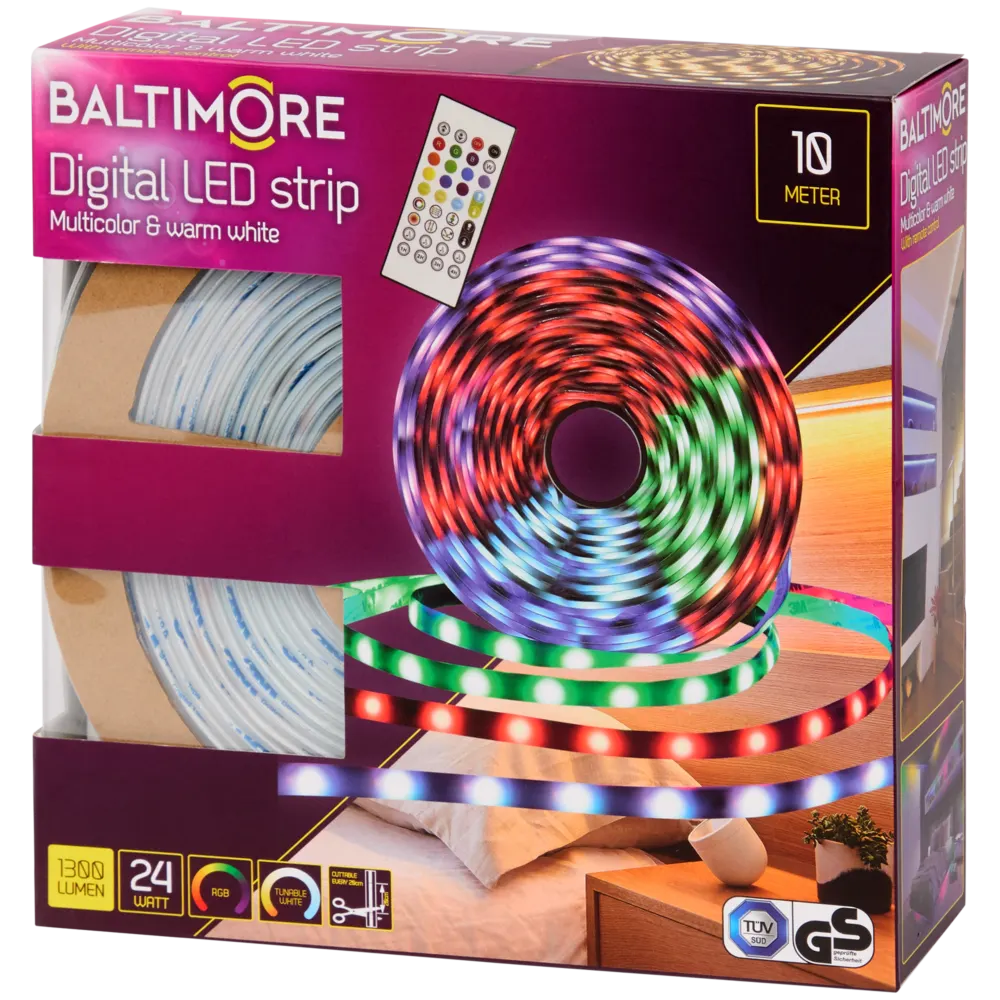 Baltimore Led Strip 10meter Wit Incl Afstandsbediening