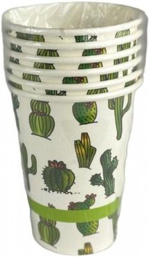 Beker Karton Cactus 9 cm 6st 3