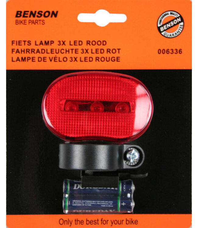 Benson Fietslamp 3x Led Rood 3