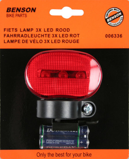 Benson Fietslamp 3x Led Rood