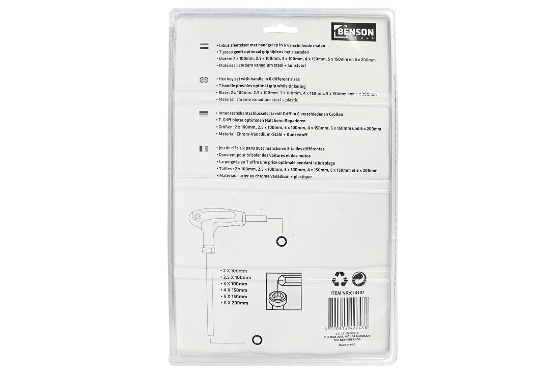 Benson Inbussleutel Set T-Model 6dlg 4