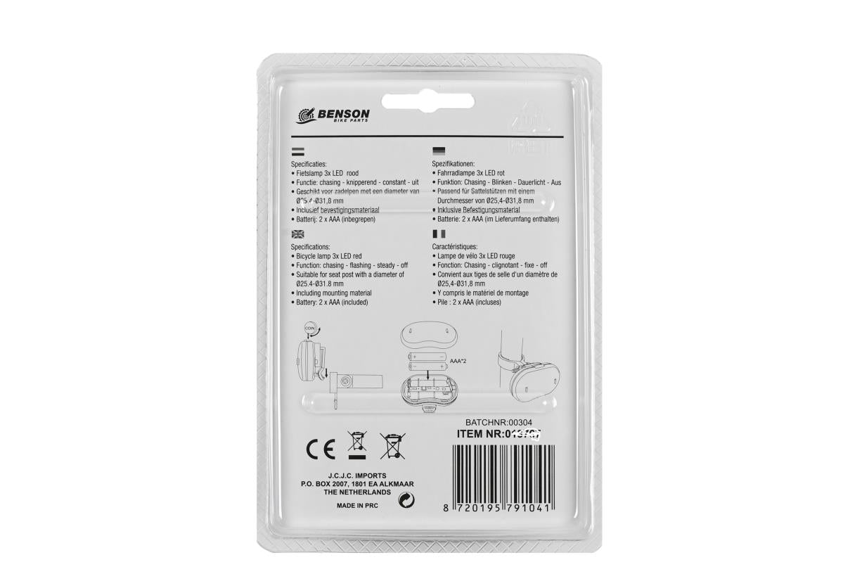Benson Led Fietslamp Rood Achter 6