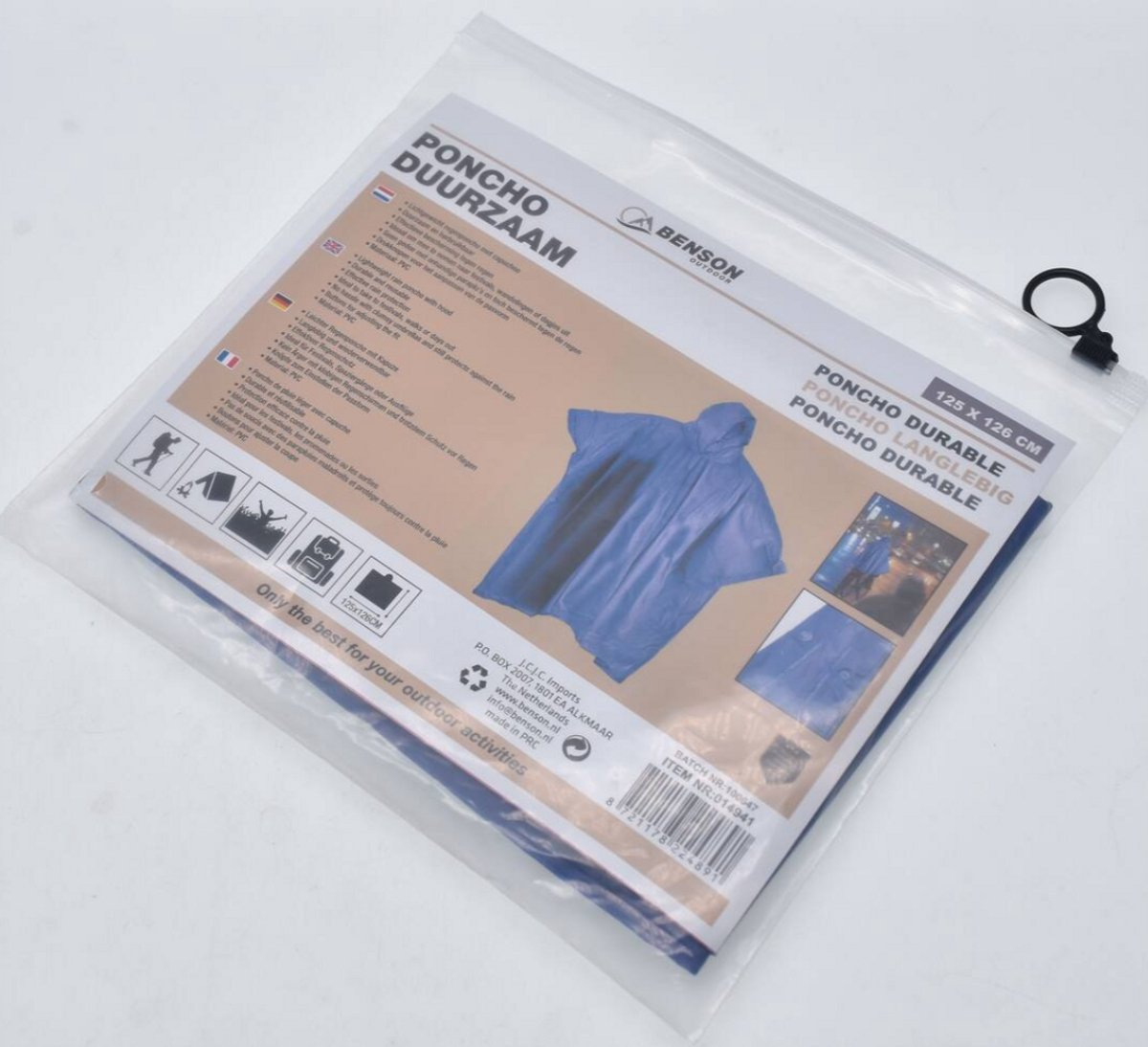 Benson Regenpocho Duurzaam Donkerblauw 4