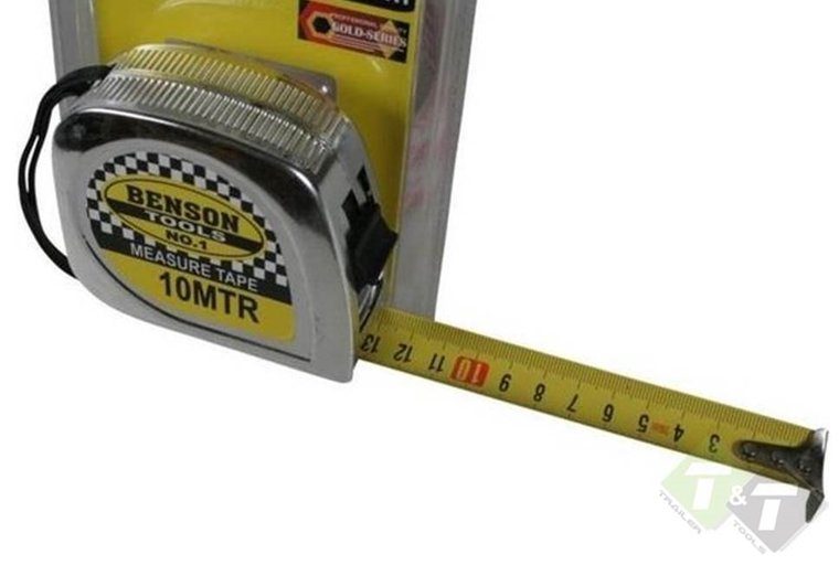 Benson Rolbandmaat Chroom 10mtr 5