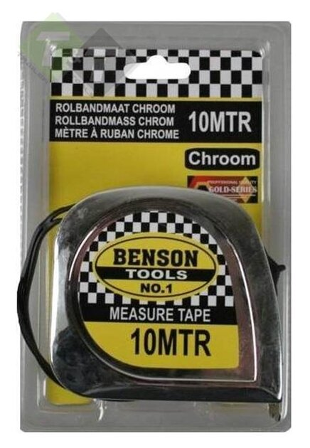 Benson Rolbandmaat Chroom 10mtr