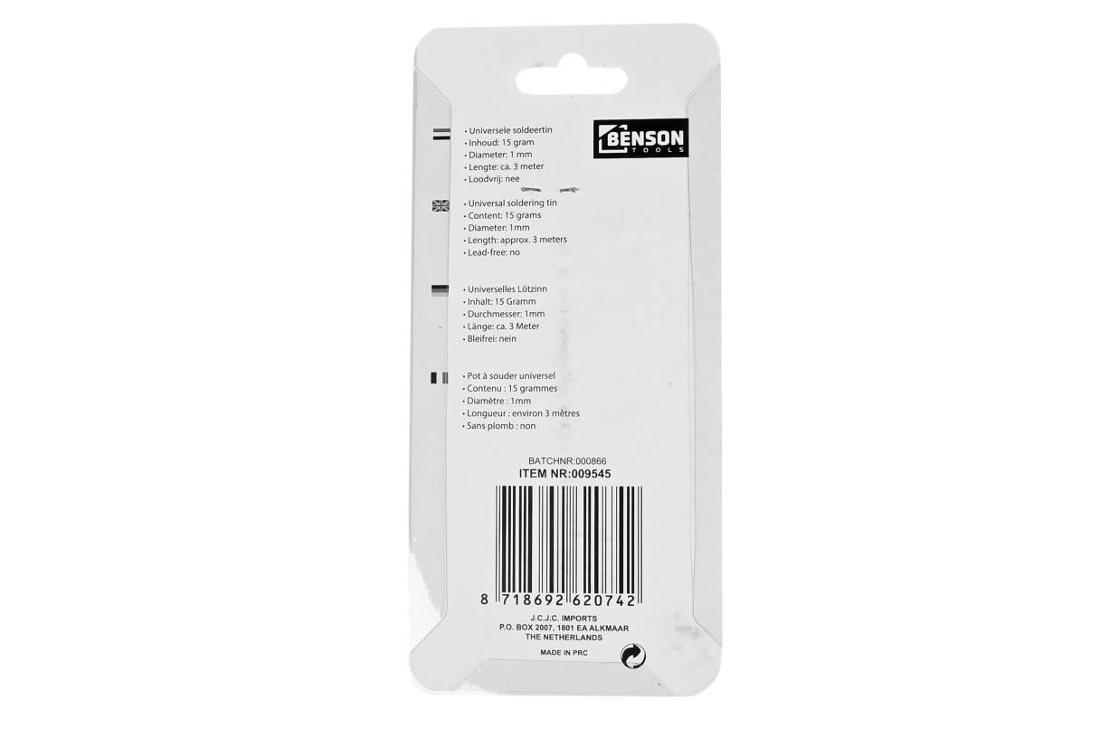 Benson Soldeer Tin 15 g 1 mm 2