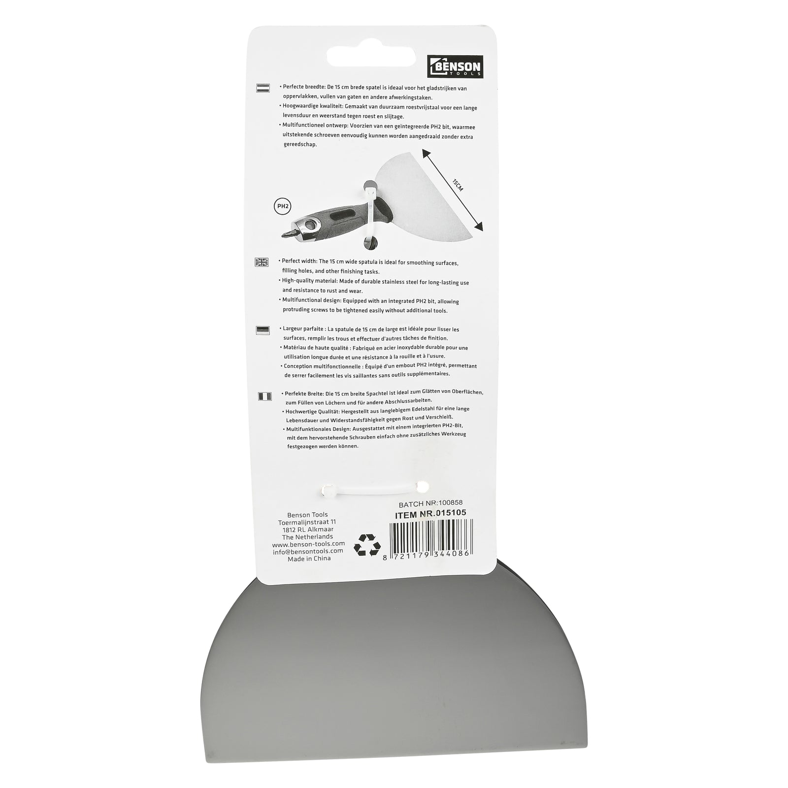 Benson Spachtelmes 15 cm Ph2 5
