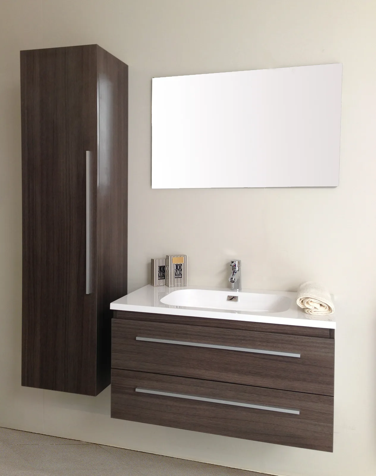 Bilbao Ok+lav +Spiegel 90 cm D.eik