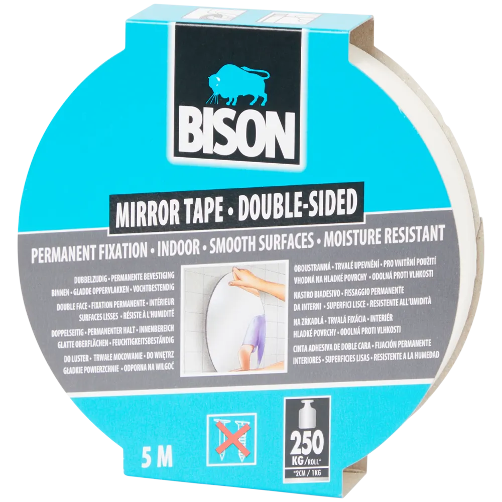 Bison Dubb Zijdig Spiegel Tape 5 m
