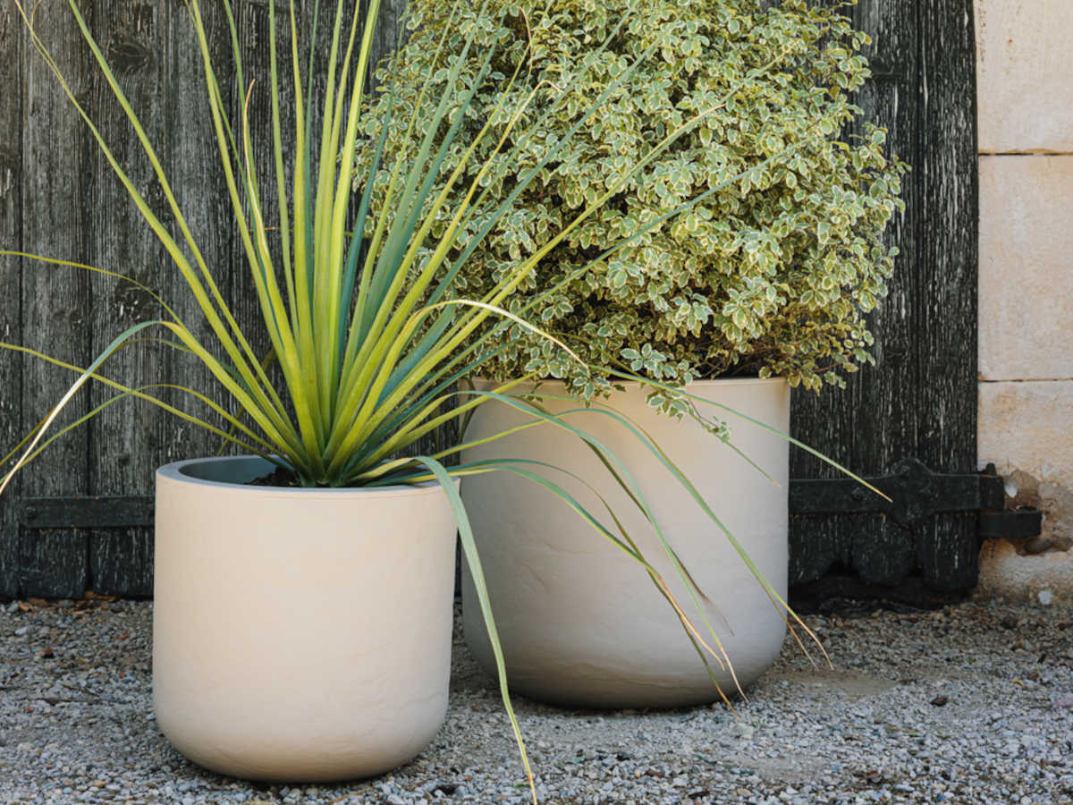 Bloempot Volcania 48.5 cm Beige Kalk 3