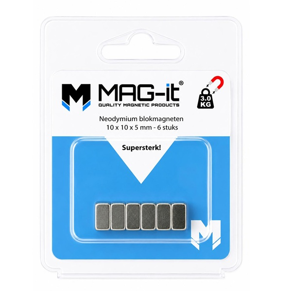 Blok Magneten 10x10x5mm 6st
