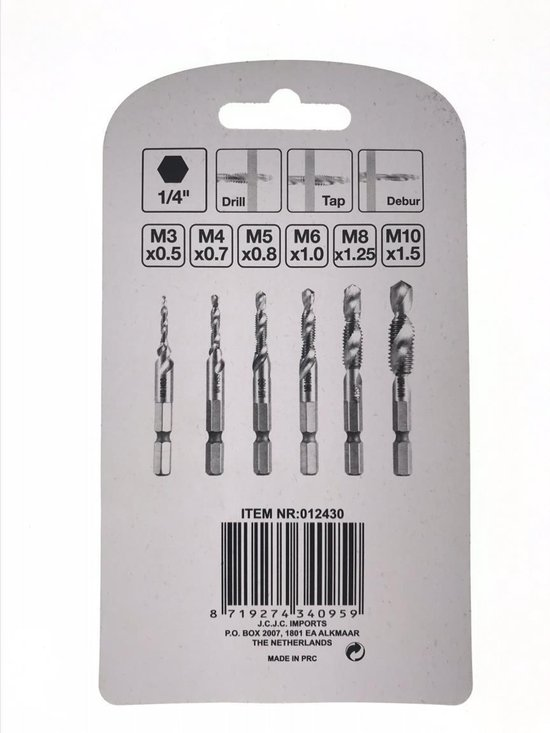 Boor Tap Set 6dlg 6