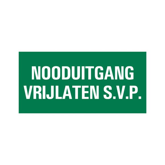 Bord 150x300 Vluchtweg Nooduitgang Vrij