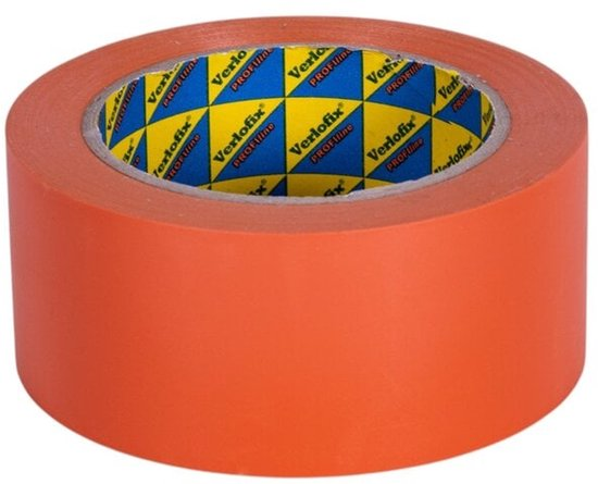 Bouwtape Oranje 50 mm X 33mtr 3