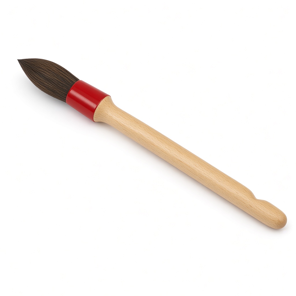 Brosse a Rechampir 15 mm, Long Manche Plastique Ivoire