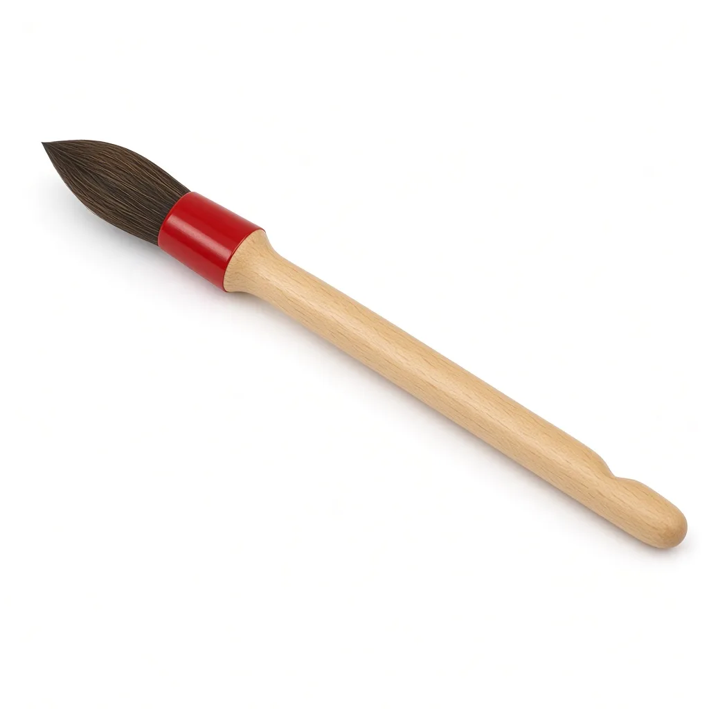 Brosse a Rechampir 18 mm, Long Manche Plastique Ivoire