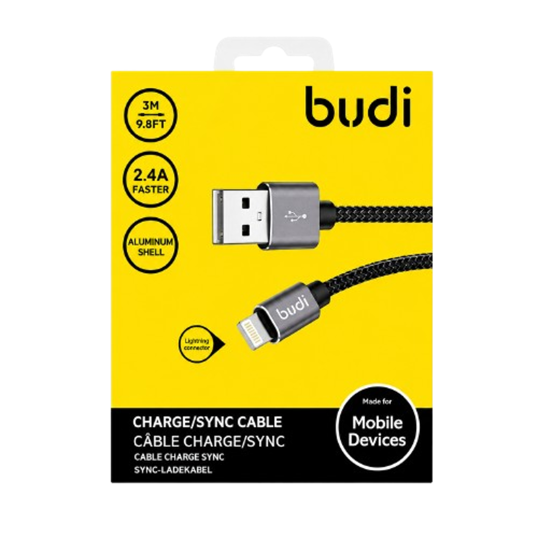 Budi Kabel Lightning 3 m Zwart