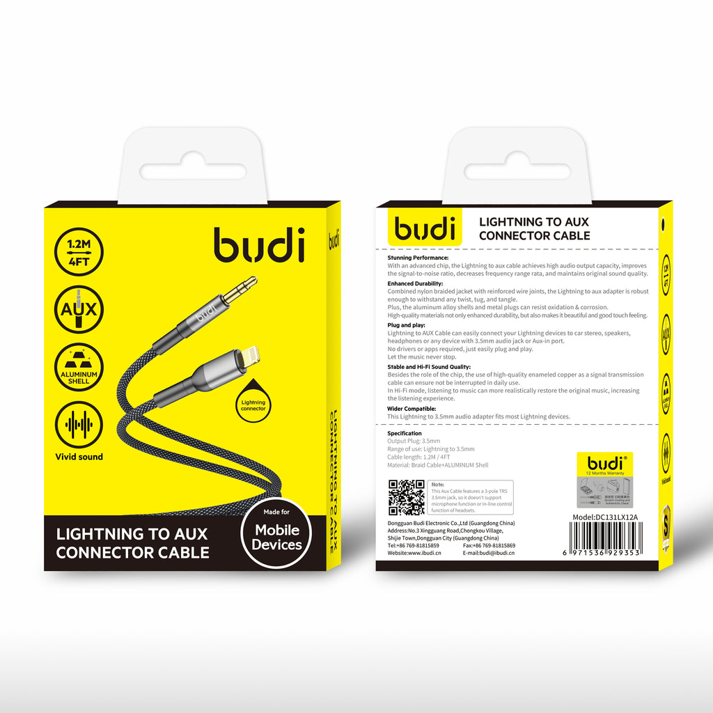 Budi Kabel Lightning - Jack 1.2 m 2