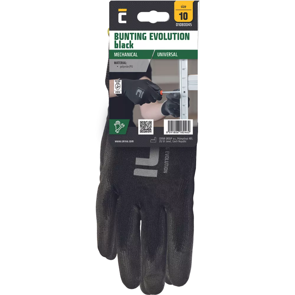 Bunting Black Evo Handshoen Blister - 10