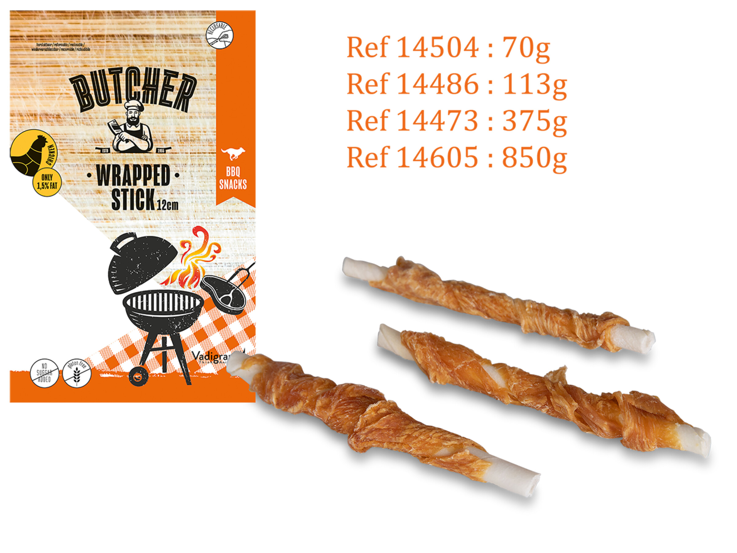 Butcher Chicken Wrapped Stick 12 cm 113 g