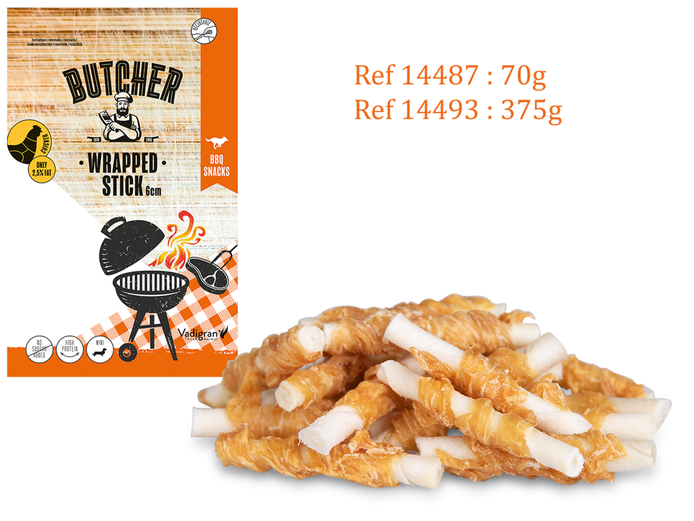 Butcher Chicken Wrapped Stick 6 cm 70 g Mini