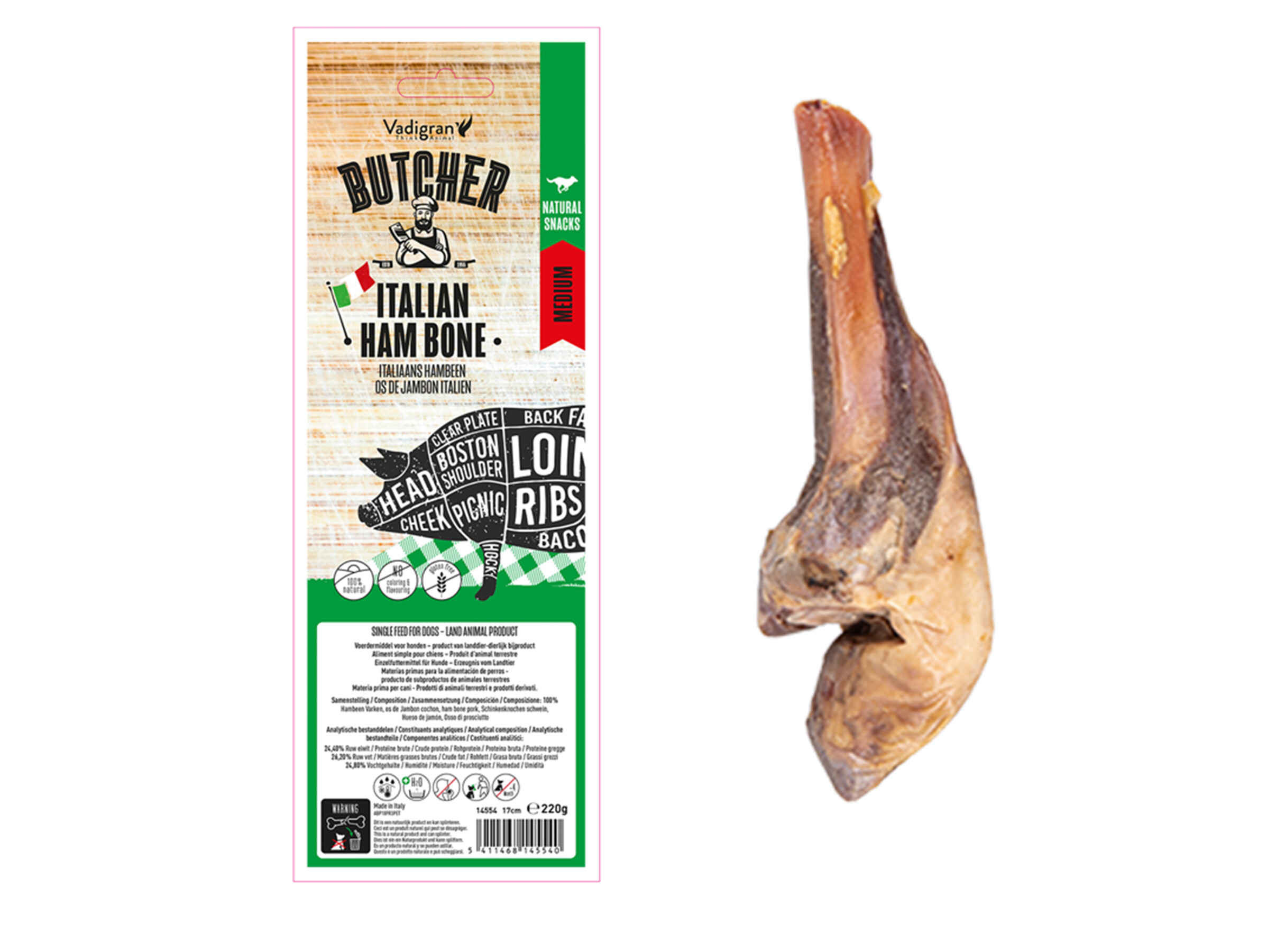 Butcher Italiaans Hambeen Medium 17 cm