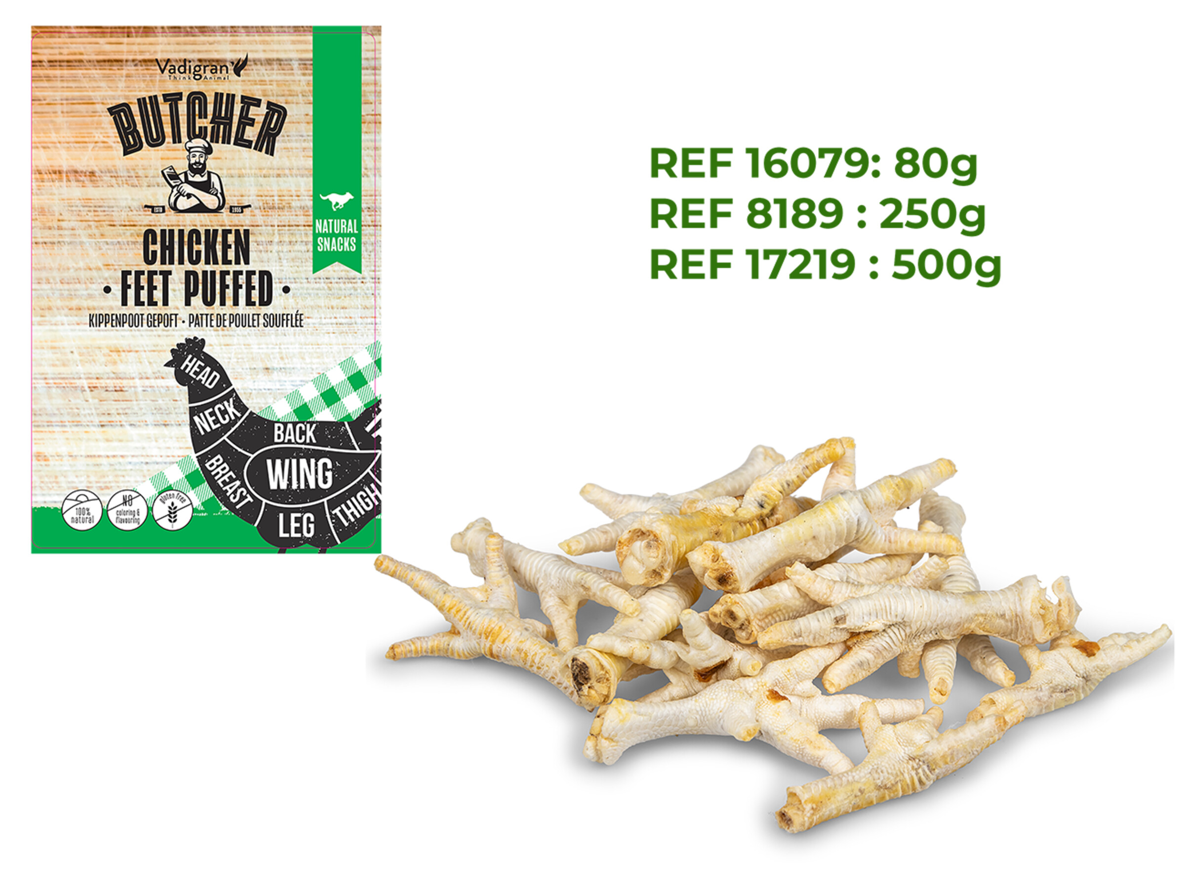 Butcher Kippenpoot Gepoft 80 g