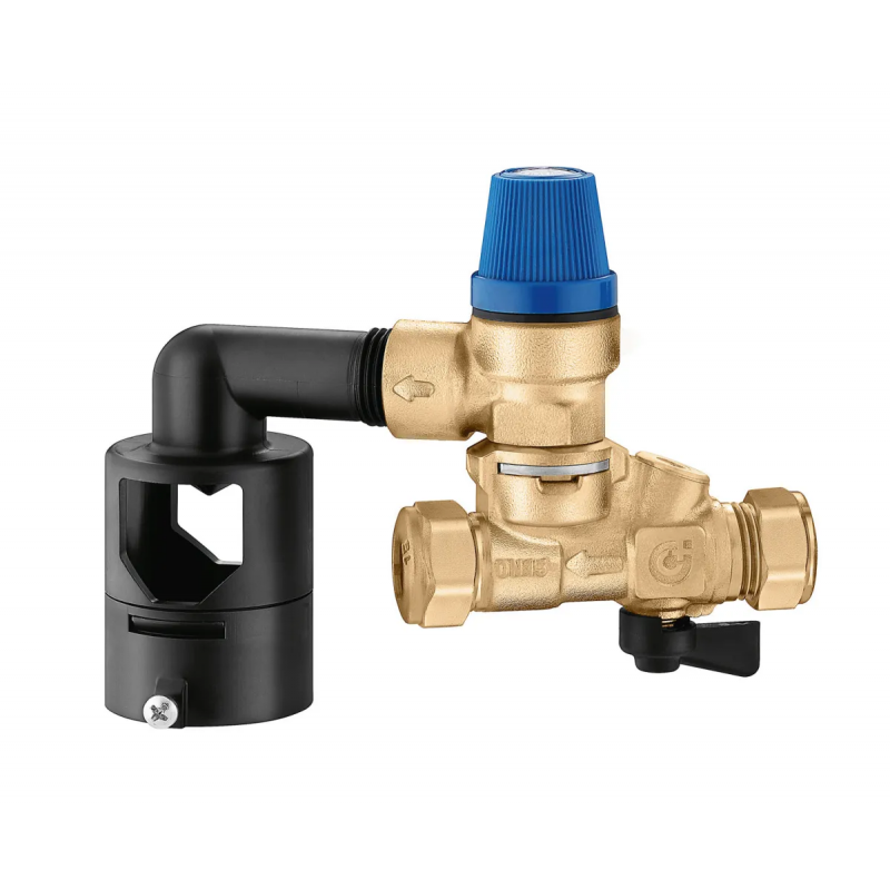 Caleffi 528 Inlaatcombinatie 15 mm 8bar met Afsluitkraan en K