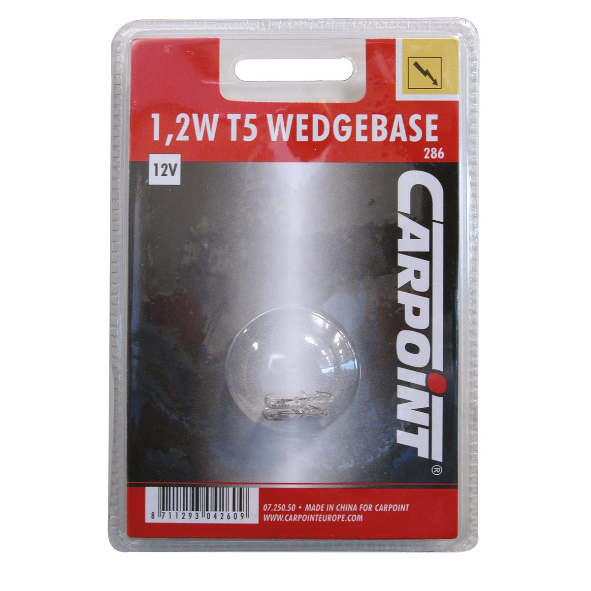 Carpoint Autolamp Wedge T5 1.2w Blister 2