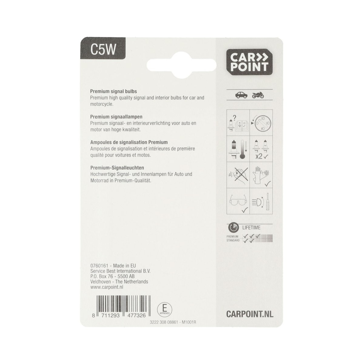 Carpoint Premium Autolampen 12v C5w 2st