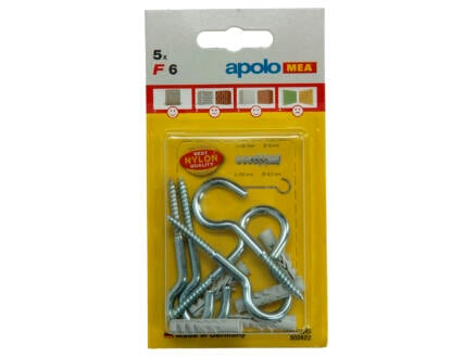 Celo 5 Nylon Pluggen F 6 mm + Schroefhaken 502622 3