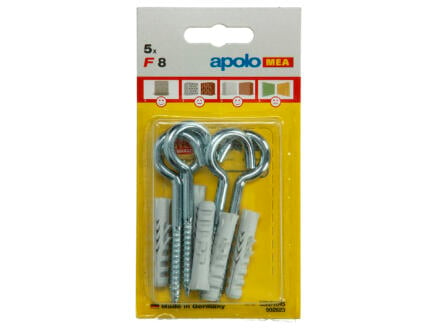 Celo 5 Nylon Pluggen F 8 mm + Schroefhaken 502623 3